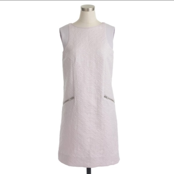 J. Crew Jacquard Zip Pocket Shift Dress - Lilac XS - Picture 2 of 8